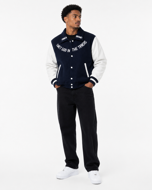 TRNCH Brand Navy Varsity Jacket